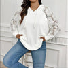 Women’s Plus Size Hoodie – Lace Long Sleeve Pullover Top by FitiqueFit