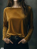Full Size Velvet Long Sleeve T-Shirt Plus Size by Simply Love