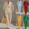 Women’s Casual Shirt and Full-Length Pants Set by FitiqueFit