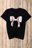 Black Baseball Bowknot Graphic Casual Tee by Wild and Free Boutique