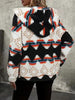 Modern Women Geometric Zip-Up Sherpa Jacket With Hood And Pockets Stylish Winter Jacket by Stevvex