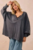 BiBi Mineral Washed French Terry Oversized Sweatshirt by FitiqueFit