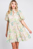 Floral Eyelet Lace Puff Sleeve Mini Summer Dress – Fluttering, Feminine and Playful Floral Eyelet Lace Mini Dress with Puff Sleeves by Stevvex
