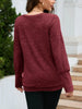 V-Neck Textured Knit Long Sleeve T-Shirt by Simply Love