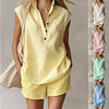 Women's Casual Sleeveless Cardigan Top & Shorts Set by FitiqueFit
