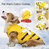 Warmly Dog Coat Cute Bees Pets Costume Outfit Winter Dogs Clothes For Cold Weather Small Medium Large Dogs Jacket by My Store