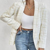 Ladies' Solid Color Linen Fake Pocket Design Fashionable Suit Jacket by FitiqueFit