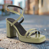 Square-Toe Buckle Strap High Heels – Elegant Thin-Strap Summer Block Heels by FitiqueFit