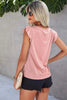 Ruffled Round Neck Cap Sleeve T-Shirt