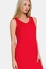 Scoop Neck Wide Strap Tank Dress For Women – Simple, Versatile, Flattering Fit with Comfortable Wide Straps and Feminine Scoop Neckline by Stevvex