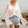 Women's Lace-up Cardigan Hollow-out Beach Sun Protection Long-sleeved Blouse