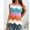 Women’s Rainbow-Striped Cropped Sweater Vest by FitiqueFit