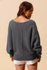 SO ME Loose Fit Exposed Seam Slouchy Boucle Sweater by FitiqueFit