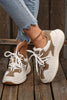 White Rhinestone PU Leather Platform Casual Sneakers by Wild and Free Boutique