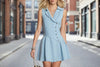 Women's Asymmetrical Sleeveless Mini Dress – Slim Fit Polo Neck by FitiqueFit