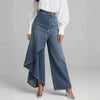 Women's Washed Denim Skort with Button Closure by FitiqueFit