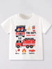 Children's Fire Truck Graphic Short Sleeve T-Shirt by Simply Love