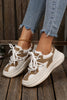 White Rhinestone PU Leather Platform Casual Sneakers by Wild and Free Boutique