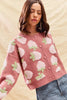 SO ME Strawberry Fruit All Over Button Sweater Cardigan by FitiqueFit