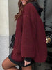 Modern Cozy Women Luxuriously Cozy Contrast Button Up Sherpa Jacket with Pockets For Fall & Winter by Stevvex