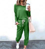 Women's Long Sleeve T-Shirt & Pencil Pants Set – Loose Fit, Striped & Solid by FitiqueFit