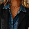Plus Size Women's Solid Color Blazer Jacket by FitiqueFit
