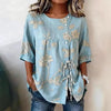Women's Floral 3D Print Pullover Top – Loose Fit Elegant Casual S to 3XL by FitiqueFit