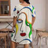Women’s Casual Printed Round Neck Short Sleeve Dress by FitiqueFit