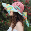 Women's Patterned Straw Beach Sun Hat – Round Crown UV Protection Summer Hat by FitiqueFit