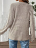 Ribbed Button Detail Long Sleeve T-Shirt by Simply Love