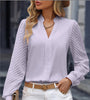 Early Autumn V-neck Lace Stitching Long-sleeved Shirt