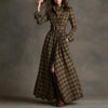 Women's Printed Lapel Slim-Fit Dress – Elegant Commuter Style by FitiqueFit