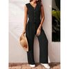 Women’s crop vest blazer wide leg pants set by FitiqueFit