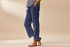 Cropped Pants With Decorative Buttons Along the Side Seams by FitiqueFit