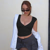 Women's Waist-cinching Figure-flattering Sleeveless T-shirt Top by My Store