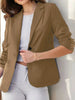 Women’s Three-Quarter Sleeve Pleated Office Blazer by FitiqueFit