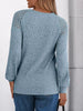 Ribbed Knit T-Shirt with Lace Shoulder Detail by Simply Love