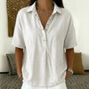 Short Sleeve Button Pullover Shirt – Solid Color Women’s Top by FitiqueFit