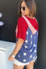 Stars and Stripes Print Drawstring Hoodie