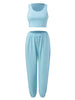 Wide Strap Top and Drawstring Joggers Set