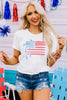 White American Flag Bow Knot Print Crew Neck T Shirt by Wild and Free Boutique