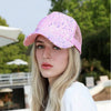 Sequin-Embroidered Mesh Baseball Cap with Sunshade – Breathable Trendy Hat by FitiqueFit