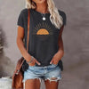 Sunrise Print Round Neck T-Shirt by FitiqueFit