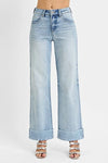 Risen Plus Size Tummy Control High Rise Ankle Cuffed Jeans