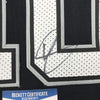 Framed Autographed/Signed DeMar DeRozan 35x39 San Antonio Black Basketball Jersey Beckett BAS COA
