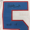 Framed Autographed/Signed Robert Brazile HOF 18 35x39 Houston White Football Jersey JSA COA