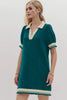 Trendy Contrast Short Sleeve Mini Dress Soft & Comfortable Casual Dress for Women by Stevvex