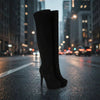 Suede Elastic Over-the-Knee High Heel Riding Boots Women by FitiqueFit