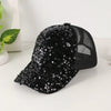 Sequin-Embroidered Mesh Baseball Cap with Sunshade – Breathable Trendy Hat by FitiqueFit