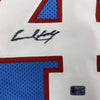 Framed Autographed/Signed Earl Campbell 35x39 Houston Blue Football Jersey Athlete Hologram COA